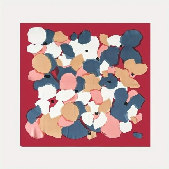 NWT - Colorful Oil Painting Pattern Square Scarf (SKU 0238) - Picture 2 of 3